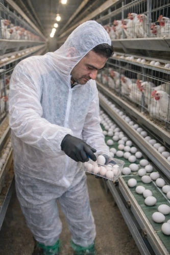 Ministry of Agriculture: The Agriculture and Veterinary Department of Ithna/Hebron Agriculture Directorate conducts an inspection tour of egg-laying hen farms in Ithna