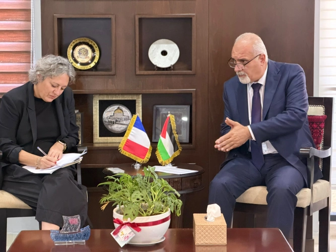 Ministry of Agriculture: Slaimiya discusses with the French Development Agency the expansion of the use of treated water in agriculture and the strengthening of water security in Palestine.