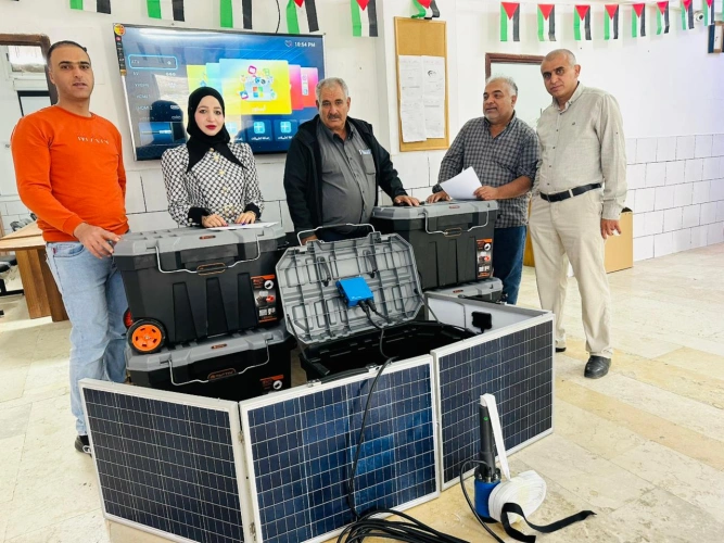 The Ministry of Agriculture and partners install solar water pumps in Susya, Beit Amra, and Khallat al-Miyah under the “Ray of Hope for the Children of Palestine” project