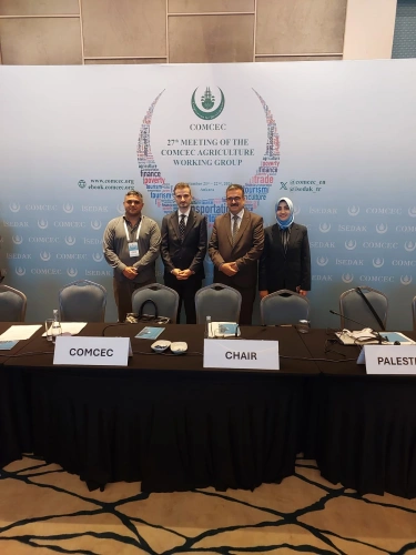 The Ministry of Agriculture presents the status of the Palestinian agricultural sector and priorities for strengthening its resilience against climate change during the COMCEC meeting in Ankara.