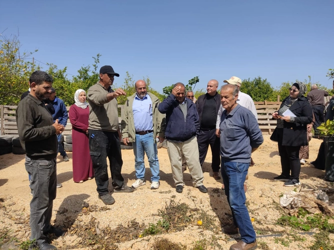 Ministry of Agriculture: Salfit Agriculture Directorate conducts an exchange visit for citrus farmers within the EVAP3 project, with the participation of 20 farmers